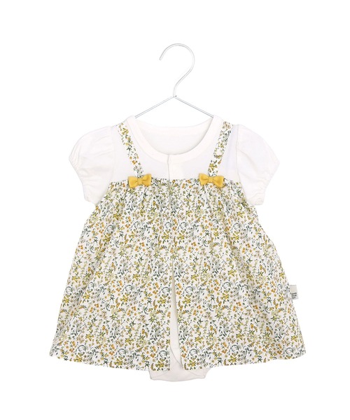 MAKE YOUR DAY（メイクユアデイ）の「小さなお花レイヤードロンパス（ロンパース・キッズ・ピンク/イエロー・70/80）」の3枚目の写真