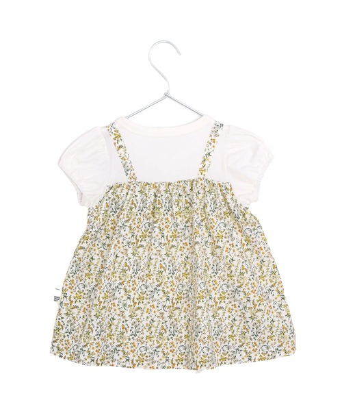 MAKE YOUR DAY（メイクユアデイ）の「小さなお花レイヤードロンパス（ロンパース・キッズ・ピンク/イエロー・70/80）」の4枚目の写真
