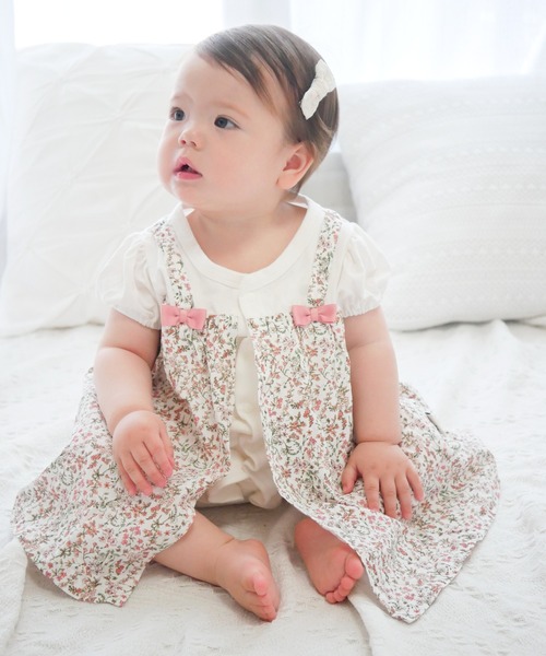 MAKE YOUR DAY（メイクユアデイ）の「小さなお花レイヤードロンパス（ロンパース・キッズ・ピンク/イエロー・70/80）」の13枚目の写真