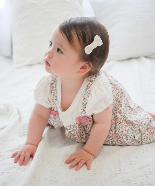 MAKE YOUR DAY（メイクユアデイ）の「小さなお花レイヤードロンパス（ロンパース・キッズ・ピンク/イエロー・70/80）」の14枚目の写真