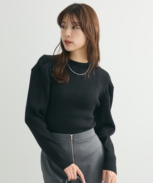 極美品　Sov. パワーショルダーニット　ブラック　38 リブ　ダブスタ 極美品 Sov. パワーショルダーニット ブラック 38 リブ ダブスタ
