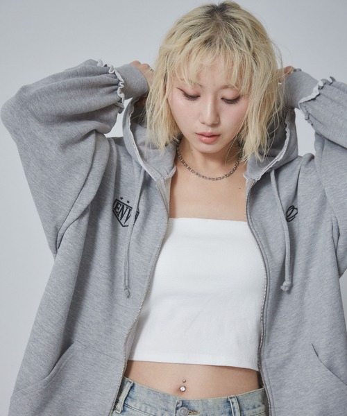 ENVYM（アンビー）の「テレコカップインショートキャミソール（キャミソール・レディース・ブラウン/ホワイト・FREE）」の13枚目の写真