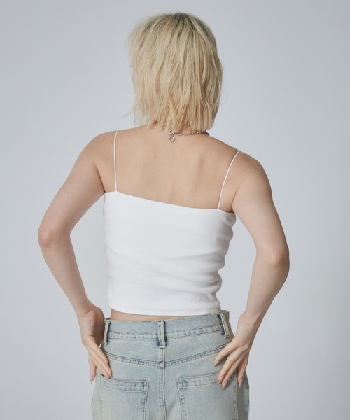 ENVYM（アンビー）の「テレコカップインショートキャミソール（キャミソール・レディース・ブラウン/ホワイト・FREE）」の12枚目の写真