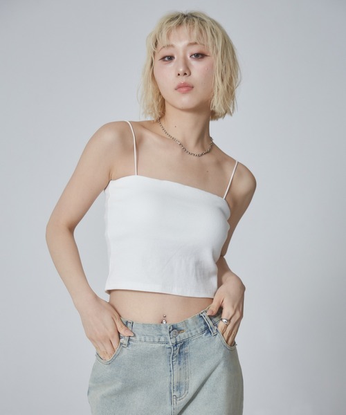 ENVYM（アンビー）の「テレコカップインショートキャミソール（キャミソール・レディース・ブラウン/ホワイト・FREE）」の17枚目の写真