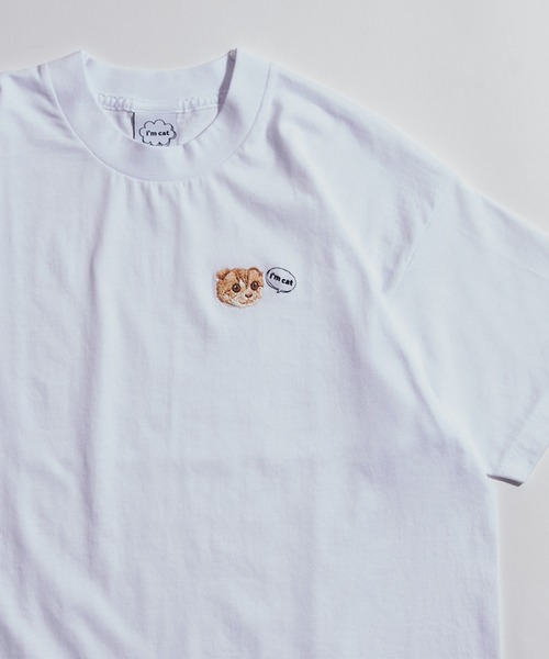 SETUP7（セットアップセブン）の「【I'm cat】ワンポイント猫刺繍Tシャツ ネコTシャツ（Tシャツ/カットソー・レディース・ホワイト/ホワイト系その他3/ブラック系1/ブラック系その他4/ホワイト系その他2/ホワイト系その他4/ブラック系その他3/ホワイト系1/ブラック/ブラック系その他2・S/M）」の11枚目の写真