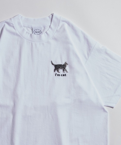 SETUP7（セットアップセブン）の「【I'm cat】ワンポイント猫刺繍Tシャツ ネコTシャツ（Tシャツ/カットソー・レディース・ホワイト/ホワイト系その他3/ブラック系1/ブラック系その他4/ホワイト系その他2/ホワイト系その他4/ブラック系その他3/ホワイト系1/ブラック/ブラック系その他2・S/M）」の17枚目の写真