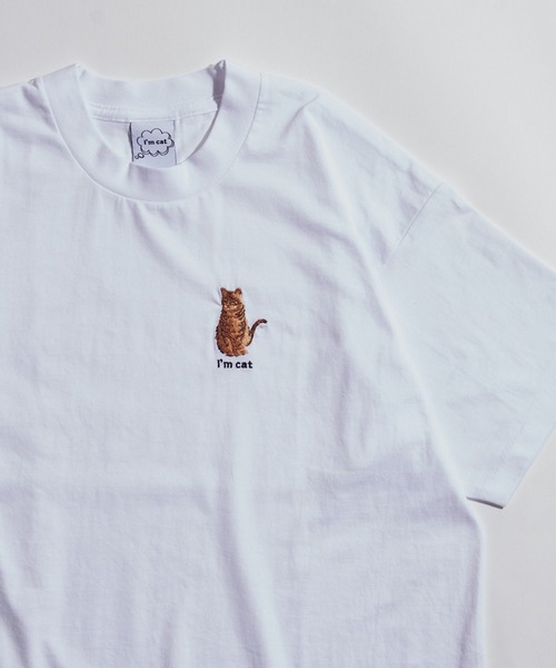 SETUP7（セットアップセブン）の「【I'm cat】ワンポイント猫刺繍Tシャツ ネコTシャツ（Tシャツ/カットソー・レディース・ホワイト/ホワイト系その他3/ブラック系1/ブラック系その他4/ホワイト系その他2/ホワイト系その他4/ブラック系その他3/ホワイト系1/ブラック/ブラック系その他2・S/M）」の20枚目の写真