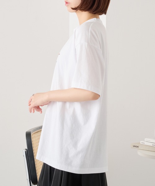 SETUP7（セットアップセブン）の「【I'm cat】ワンポイント猫刺繍Tシャツ ネコTシャツ（Tシャツ/カットソー・レディース・ホワイト/ホワイト系その他3/ブラック系1/ブラック系その他4/ホワイト系その他2/ホワイト系その他4/ブラック系その他3/ホワイト系1/ブラック/ブラック系その他2・S/M）」の22枚目の写真