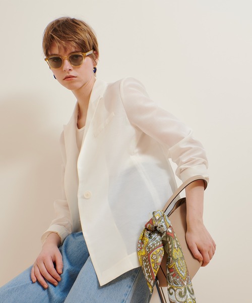 セール】ライトオーガンジーシアージャケット（テーラード