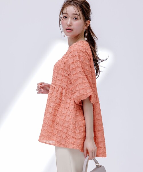 ANY SIS（エニィスィス）の「【洗える】ワッフルライクフクレジャカード チュニック（Tシャツ/カットソー・レディース・ブラック系/ホワイト系/ブラウン系・2）」の3枚目の写真