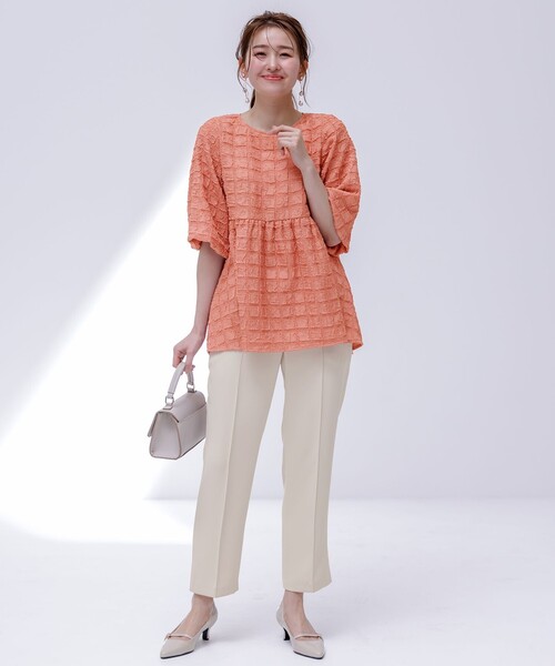 ANY SIS（エニィスィス）の「【洗える】ワッフルライクフクレジャカード チュニック（Tシャツ/カットソー・レディース・ブラック系/ホワイト系/ブラウン系・2）」の5枚目の写真