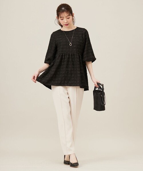 ANY SIS（エニィスィス）の「【洗える】ワッフルライクフクレジャカード チュニック（Tシャツ/カットソー・レディース・ブラック系/ホワイト系/ブラウン系・2）」の11枚目の写真