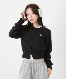 A'GEM/9 × .kom 『muah muah/ムーアムーア』 LOGO STITCH ROUND CARDIGAN/ロゴステッチ ラウンド カーディガン