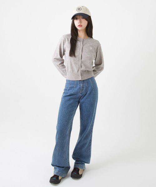 muahmuah(ムーアムーア)の「A'GEM/9 × .kom 『muah muah/ムーアムーア』 LOGO STITCH ROUND CARDIGAN/ロゴステッチ ラウンド カーディガン(カーディガン/ボレロ・レディース・ピンク/グレー/ブラック/アイボリー・FREE)」の16枚目の写真