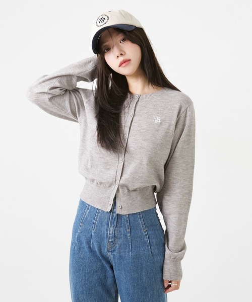 muahmuah(ムーアムーア)の「A'GEM/9 × .kom 『muah muah/ムーアムーア』 LOGO STITCH ROUND CARDIGAN/ロゴステッチ ラウンド カーディガン(カーディガン/ボレロ・レディース・ピンク/グレー/ブラック/アイボリー・FREE)」の13枚目の写真