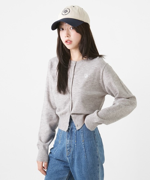 muahmuah(ムーアムーア)の「A'GEM/9 × .kom 『muah muah/ムーアムーア』 LOGO STITCH ROUND CARDIGAN/ロゴステッチ ラウンド カーディガン(カーディガン/ボレロ・レディース・ピンク/グレー/ブラック/アイボリー・FREE)」の14枚目の写真