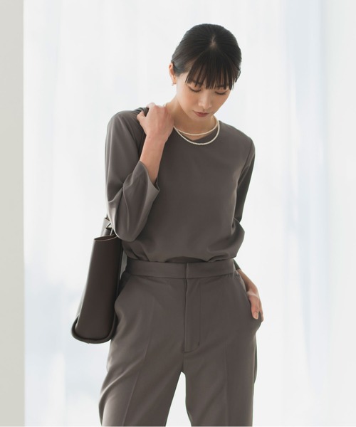 Rebloom(リブルーム Rebloom Reb loom)の「【セットアップ対応/洗える/セレモニースーツ】マルチWAY サッシュベルト付きペプラムフレアトップス 単品(シャツ/ブラウス・レディース・ブラック/ネイビー/グレー・L/M/S)」の8枚目の写真
