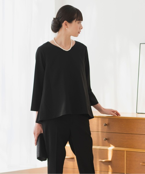 Rebloom(リブルーム Rebloom Reb loom)の「【セットアップ対応/洗える/セレモニースーツ】マルチWAY サッシュベルト付きペプラムフレアトップス 単品(シャツ/ブラウス・レディース・ブラック/ネイビー/グレー・L/M/S)」の22枚目の写真