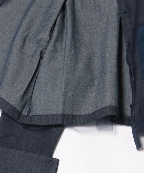 Sawa a la mode(サワアラモード)の「異素材デニムシャツジャケット(シャツ/ブラウス・レディース・ブラック/ブルー・FREE)」の7枚目の写真