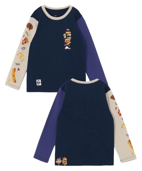 CHUMS（チャムス）の「【CHUMS】 Kids Fast Food L/S T-Shirt キッズ ファストフード ロングスリーブティーシャツ（Tシャツ/カットソー・キッズ・ホワイト/クリーム/パープル/ベージュ・X-LARGE/LARGE/MEDIUM）」の4枚目の写真