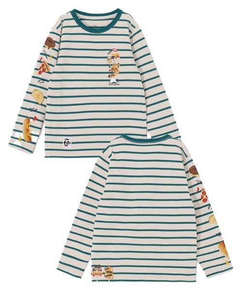 CHUMS（チャムス）の「【CHUMS】 Kids Fast Food L/S T-Shirt キッズ ファストフード ロングスリーブティーシャツ（Tシャツ/カットソー・キッズ・ホワイト/クリーム/パープル/ベージュ・X-LARGE/LARGE/MEDIUM）」の3枚目の写真