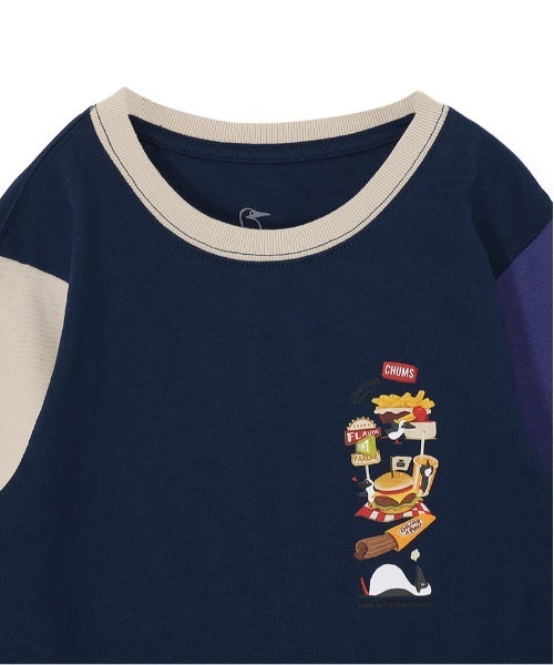CHUMS（チャムス）の「【CHUMS】 Kids Fast Food L/S T-Shirt キッズ ファストフード ロングスリーブティーシャツ（Tシャツ/カットソー・キッズ・ホワイト/クリーム/パープル/ベージュ・X-LARGE/LARGE/MEDIUM）」の7枚目の写真