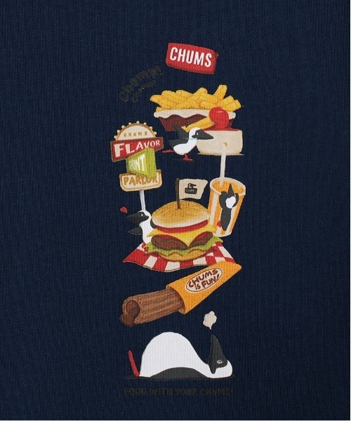 CHUMS（チャムス）の「【CHUMS】 Kids Fast Food L/S T-Shirt キッズ ファストフード ロングスリーブティーシャツ（Tシャツ/カットソー・キッズ・ホワイト/クリーム/パープル/ベージュ・X-LARGE/LARGE/MEDIUM）」の8枚目の写真