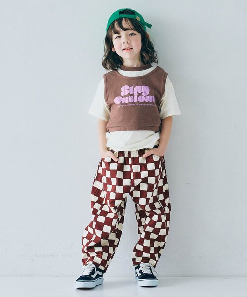 p.premier（ピードットプルミエ）の「【2Pセット/ジュニア対応】レイヤードタンク&Tシャツセット（Tシャツ/カットソー・キッズ・グリーン/ブラウン/ローズ・140/130/120/110/100/90/80）」の10枚目の写真