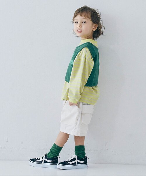 p.premier（ピードットプルミエ）の「【2Pセット/ジュニア対応】レイヤードタンク&Tシャツセット（Tシャツ/カットソー・キッズ・グリーン/ブラウン/ローズ・140/130/120/110/100/90/80）」の15枚目の写真