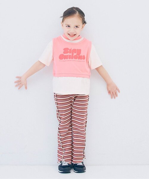 p.premier（ピードットプルミエ）の「【2Pセット/ジュニア対応】レイヤードタンク&Tシャツセット（Tシャツ/カットソー・キッズ・グリーン/ブラウン/ローズ・140/130/120/110/100/90/80）」の17枚目の写真