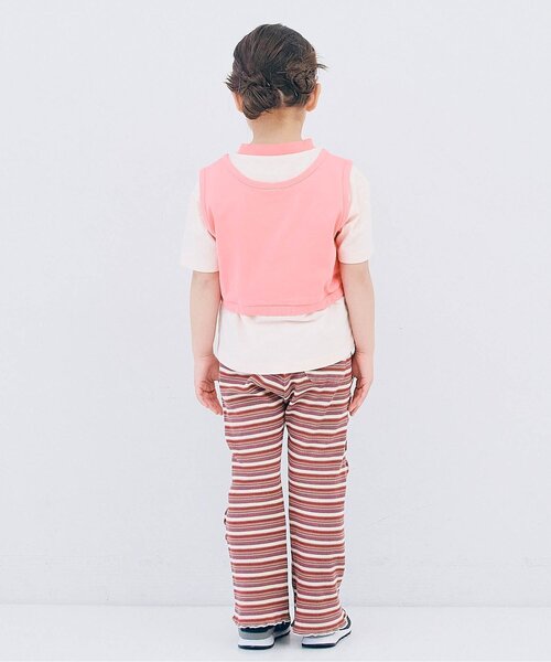 p.premier（ピードットプルミエ）の「【2Pセット/ジュニア対応】レイヤードタンク&Tシャツセット（Tシャツ/カットソー・キッズ・グリーン/ブラウン/ローズ・140/130/120/110/100/90/80）」の18枚目の写真