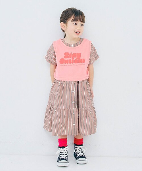 p.premier（ピードットプルミエ）の「【2Pセット/ジュニア対応】レイヤードタンク&Tシャツセット（Tシャツ/カットソー・キッズ・グリーン/ブラウン/ローズ・140/130/120/110/100/90/80）」の21枚目の写真