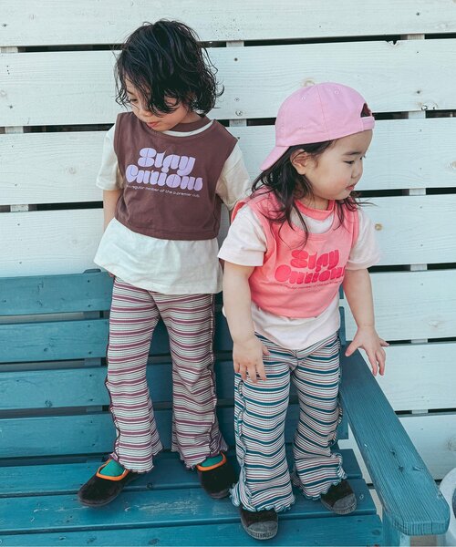 p.premier（ピードットプルミエ）の「【2Pセット/ジュニア対応】レイヤードタンク&Tシャツセット（Tシャツ/カットソー・キッズ・グリーン/ブラウン/ローズ・140/130/120/110/100/90/80）」の22枚目の写真