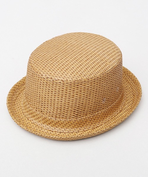Basiquenti（ベーシックエンティ）の「麦わら風 ペーパー ポークパイハット（ハット・メンズ・ブラウン/ベージュ・FREE）」の4枚目の写真