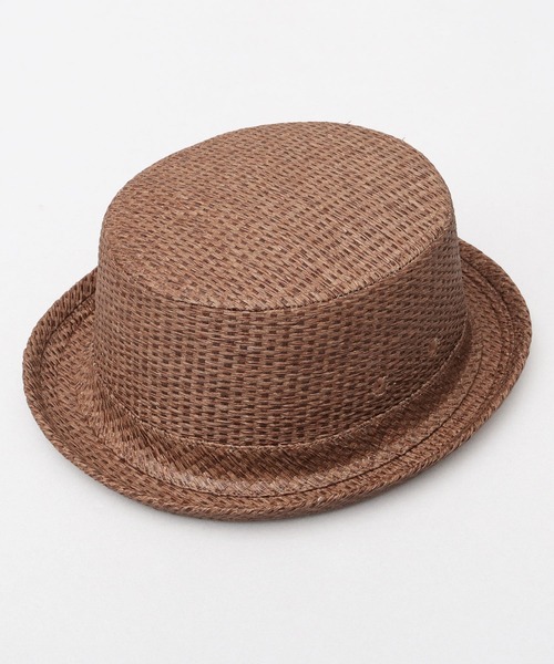 Basiquenti（ベーシックエンティ）の「麦わら風 ペーパー ポークパイハット（ハット・メンズ・ブラウン/ベージュ・FREE）」の3枚目の写真