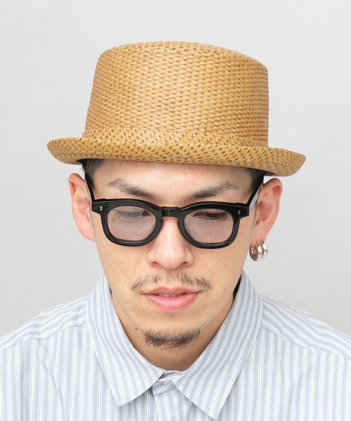 Basiquenti（ベーシックエンティ）の「麦わら風 ペーパー ポークパイハット（ハット・メンズ・ブラウン/ベージュ・FREE）」の15枚目の写真