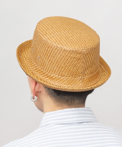 Basiquenti（ベーシックエンティ）の「麦わら風 ペーパー ポークパイハット（ハット・メンズ・ブラウン/ベージュ・FREE）」の17枚目の写真