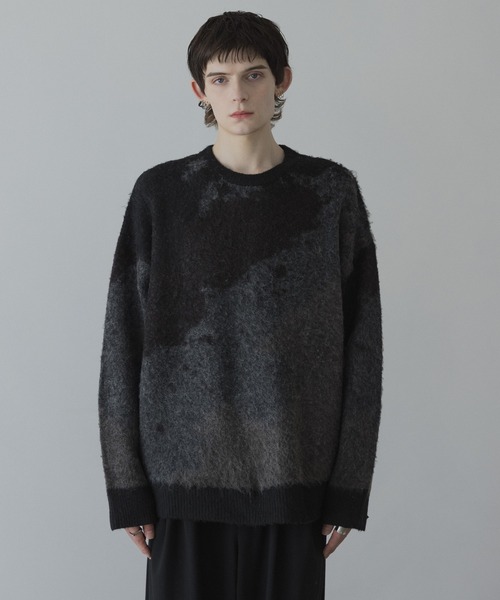 remer（リメール）の「loose shadow gradation & melange knit / ルーズシャドウグラデーションメランジニット（ニット/セーター・メンズ・ブラック系その他/レッド系その他/ブルー系その他/ブラウン系その他/ブルー/アイボリー/モカ・LARGE/MEDIUM/SMALL/X-SMALL）」の4枚目の写真