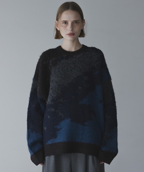 remer（リメール）の「loose shadow gradation & melange knit / ルーズシャドウグラデーションメランジニット（ニット/セーター・メンズ・ブラック系その他/レッド系その他/ブルー系その他/ブラウン系その他/ブルー/アイボリー/モカ・LARGE/MEDIUM/SMALL/X-SMALL）」の6枚目の写真