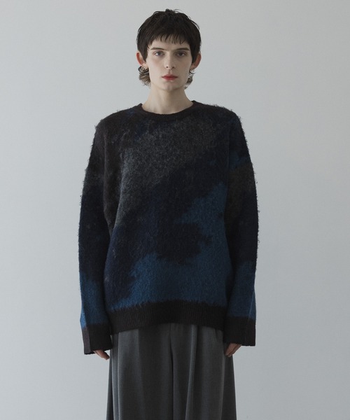 remer（リメール）の「loose shadow gradation & melange knit / ルーズシャドウグラデーションメランジニット（ニット/セーター・メンズ・ブラック系その他/レッド系その他/ブルー系その他/ブラウン系その他/ブルー/アイボリー/モカ・LARGE/MEDIUM/SMALL/X-SMALL）」の11枚目の写真