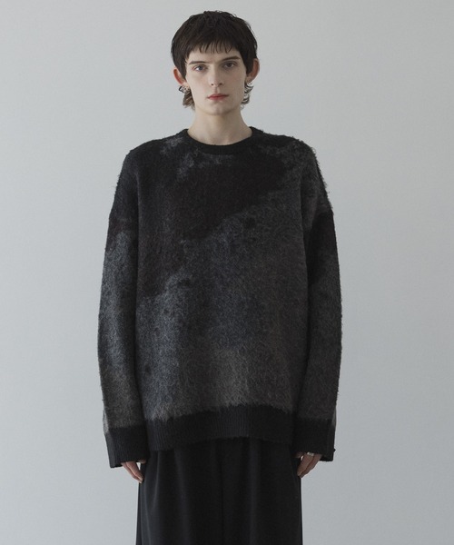 remer（リメール）の「loose shadow gradation & melange knit / ルーズシャドウグラデーションメランジニット（ニット/セーター・メンズ・ブラック系その他/レッド系その他/ブルー系その他/ブラウン系その他/ブルー/アイボリー/モカ・LARGE/MEDIUM/SMALL/X-SMALL）」の12枚目の写真