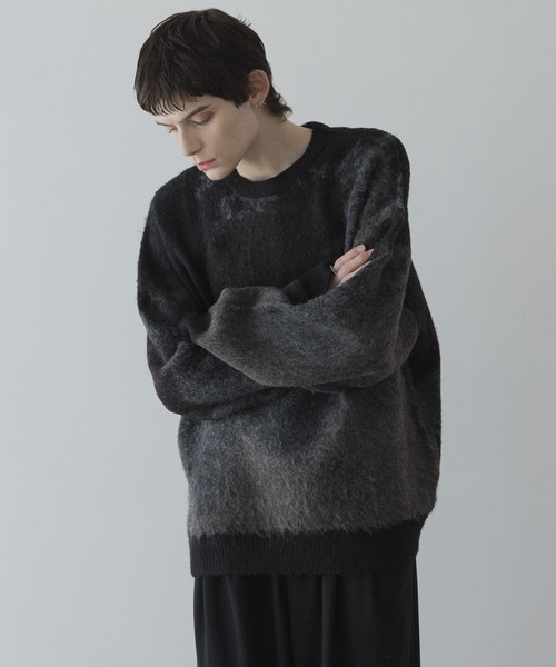 remer（リメール）の「loose shadow gradation & melange knit / ルーズシャドウグラデーションメランジニット（ニット/セーター・メンズ・ブラック系その他/レッド系その他/ブルー系その他/ブラウン系その他/ブルー/アイボリー/モカ・LARGE/MEDIUM/SMALL/X-SMALL）」の13枚目の写真