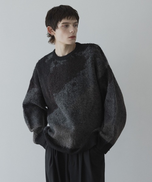 remer（リメール）の「loose shadow gradation & melange knit / ルーズシャドウグラデーションメランジニット（ニット/セーター・メンズ・ブラック系その他/レッド系その他/ブルー系その他/ブラウン系その他/ブルー/アイボリー/モカ・LARGE/MEDIUM/SMALL/X-SMALL）」の14枚目の写真