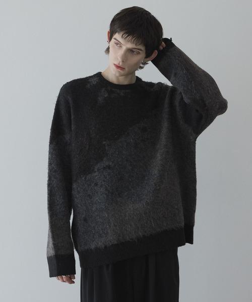 remer（リメール）の「loose shadow gradation & melange knit / ルーズシャドウグラデーションメランジニット（ニット/セーター・メンズ・ブラック系その他/レッド系その他/ブルー系その他/ブラウン系その他/ブルー/アイボリー/モカ・LARGE/MEDIUM/SMALL/X-SMALL）」の15枚目の写真