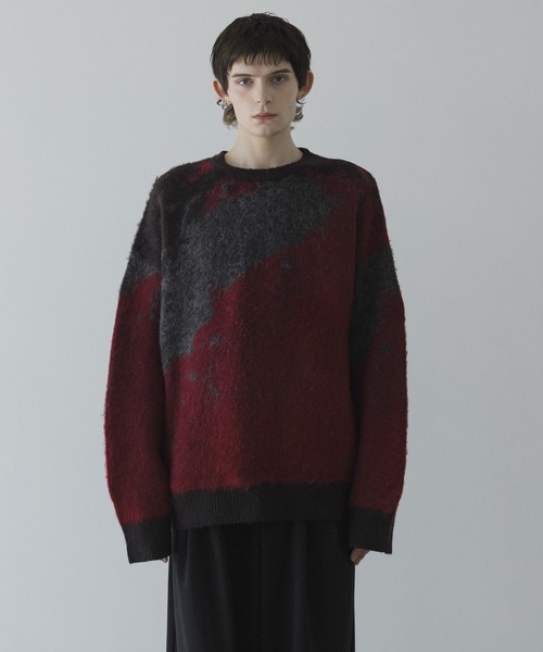 remer（リメール）の「loose shadow gradation & melange knit / ルーズシャドウグラデーションメランジニット（ニット/セーター・メンズ・ブラック系その他/レッド系その他/ブルー系その他/ブラウン系その他/ブルー/アイボリー/モカ・LARGE/MEDIUM/SMALL/X-SMALL）」の16枚目の写真