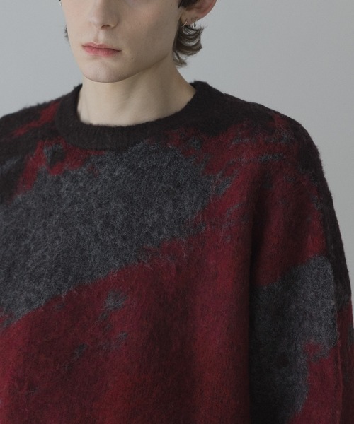 remer（リメール）の「loose shadow gradation & melange knit / ルーズシャドウグラデーションメランジニット（ニット/セーター・メンズ・ブラック系その他/レッド系その他/ブルー系その他/ブラウン系その他/ブルー/アイボリー/モカ・LARGE/MEDIUM/SMALL/X-SMALL）」の21枚目の写真