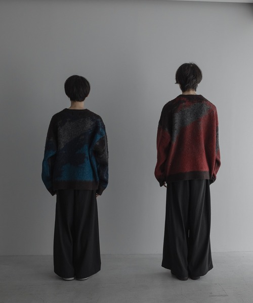 loose shadow gradation & melange knit / ルーズシャドウ 