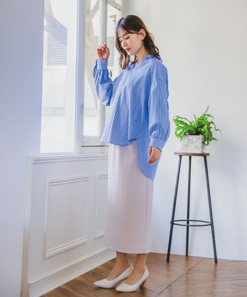 ＜手洗い可＞バックギャザーブラウス セール】【手洗い可／通勤】バックギャザーブラウス（シャツ