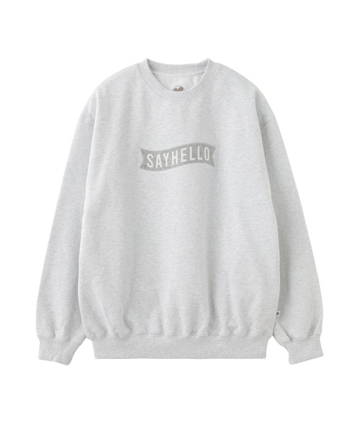 SAYHELLO(セイハロー)の「SAYHELLO Basic Logo Patch Crew 24AW-U03(スウェット・メンズ・ライトグレー/ブラック・M/L)」の1枚目の写真