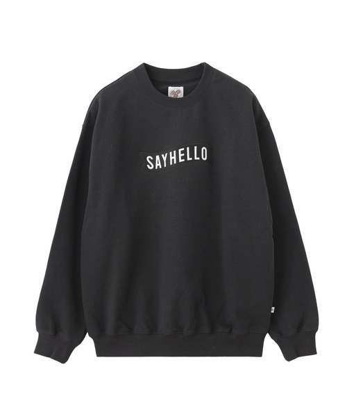 SAYHELLO(セイハロー)の「SAYHELLO Basic Logo Patch Crew 24AW-U03(スウェット・メンズ・ライトグレー/ブラック・M/L)」の2枚目の写真